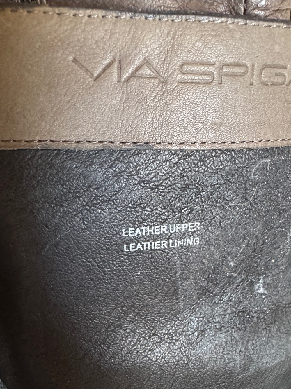 Via Spiga full Leather Tall Lace-Front Buckle Boots in Brown Taupe - Picture 9 of 15